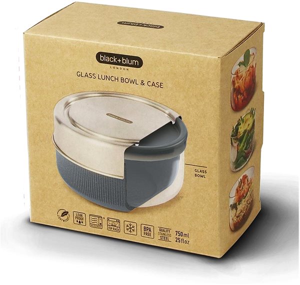 Lunch Box BLACK+BLUM Snack box GlassBowl 750ml, dark Packaging/box