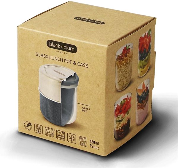 Lunch Box BLACK+BLUM Snack box GlassPot 450ml, dark Packaging/box
