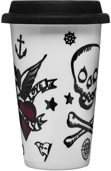 Thermal Mug SAGAFORM Porcelain Thermo Mug ForYou Tattoo 5017102, 250ml Lateral view