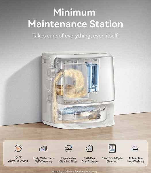 Robot Vacuum Narwal Flow Compact Station AI Robot with Roller Mop and Self-Cleaning Station with Waste Water Conn ...