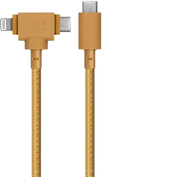 Dátový kábel Native Union Belt Universal Cable (USB-C – Lighting/USB-C) 1.5m Kraft ...