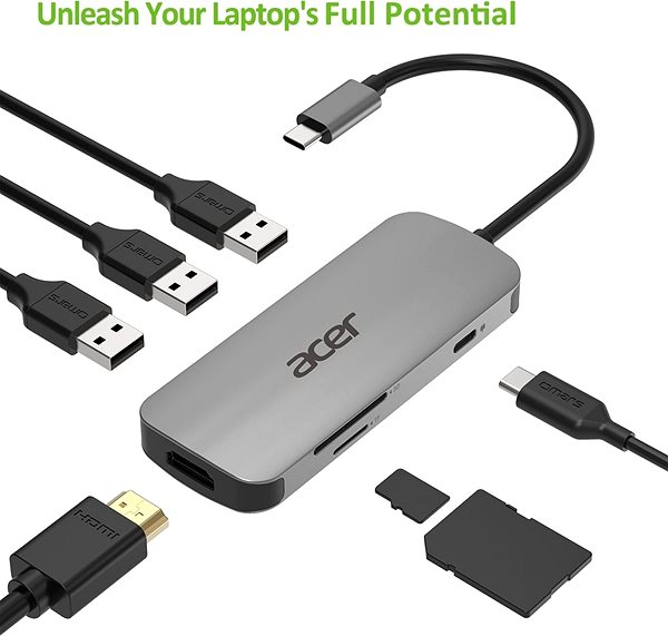 Port Replicator Acer 7-in-1 Type C Connectivity (ports)