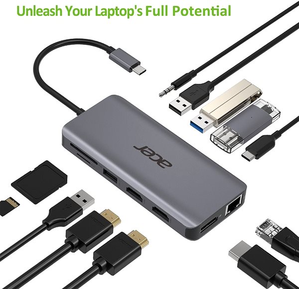 Port Replicator Acer 12-in-1 Type C Connectivity (ports)