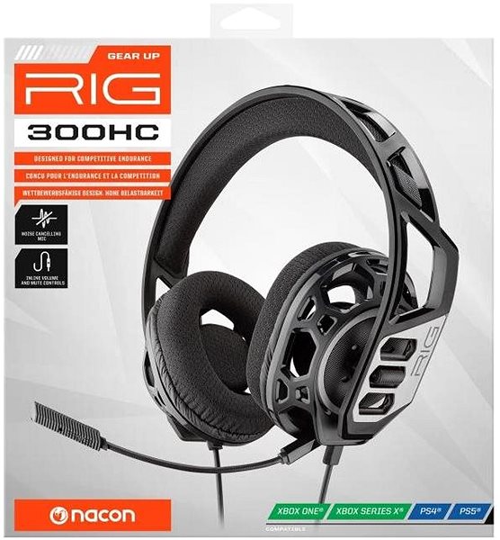 Gaming Headphones Nacon RIG 300HC, Black Packaging/box