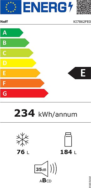 Built-in fridge NEFF KI7862FE0 Energy label