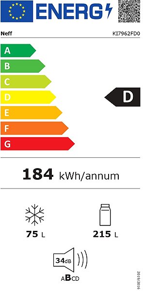 Built-in fridge NEFF KI7962FD Energy label