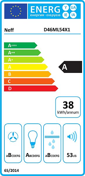 Extractor Hood NEFF D46ML54X1 Energy label