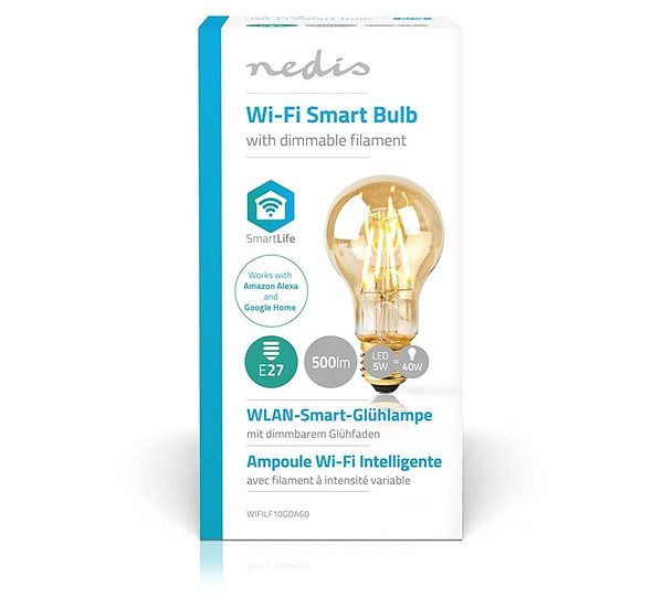 LED Bulb NEDIS E27 WIFILF10GDA60 Packaging/box