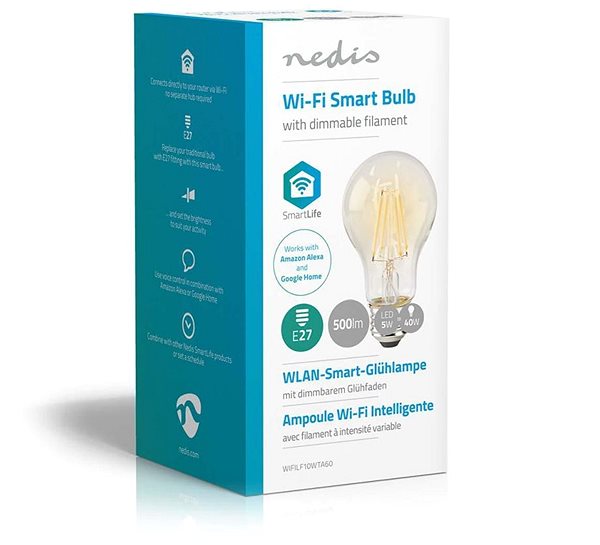 LED Bulb NEDIS Wi-Fi Smart Bulb E27 WIFILF10WTA60 Packaging/box