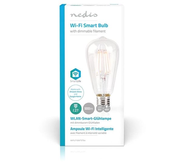 LED Bulb NEDIS Wi-Fi Smart LED Filament Bulb, E27, WIFILF10WTST64 Features/technology