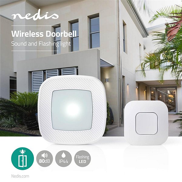 Doorbell NEDIS Wireless Doorbell Set DOORB220CWT Features/technology