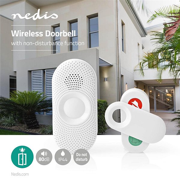 Doorbell NEDIS Wireless Doorbell Set DOORB230CWT Features/technology