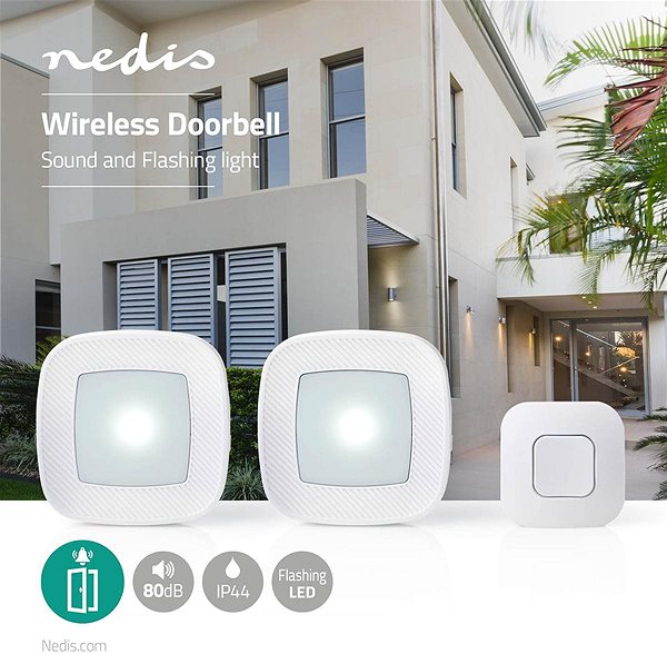 Doorbell NEDIS Wireless Doorbell Set DOORB220CWT2 Features/technology