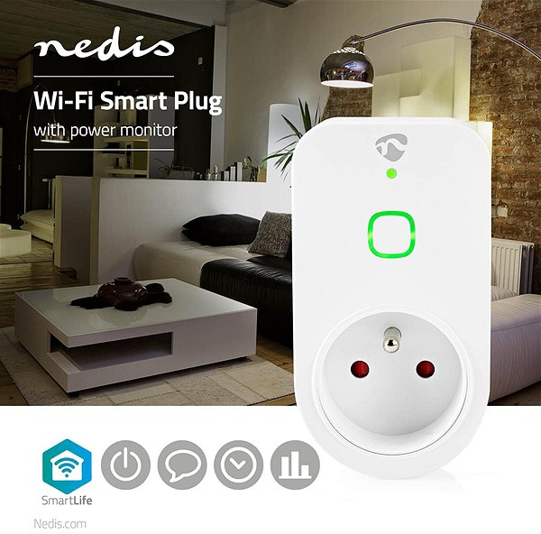 Smart zásuvka NEDIS WiFi inteligentná zásuvka 16 A Vlastnosti/technológia