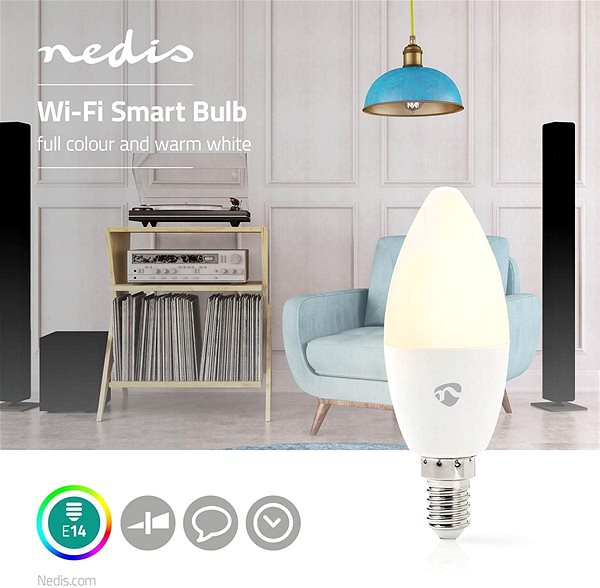 LED Bulb NEDIS Wi-Fi Smart LED Bulb E14 WIFILC11WTE14 Lifestyle