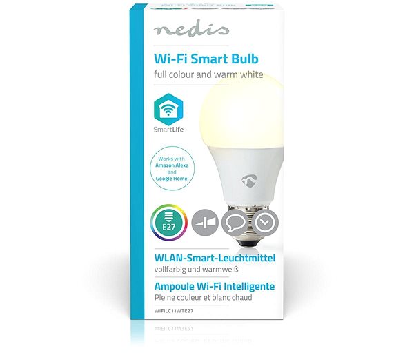LED Bulb NEDIS Wi-Fi Smart LED Bulb E27 WIFILC11WTE27 Packaging/box