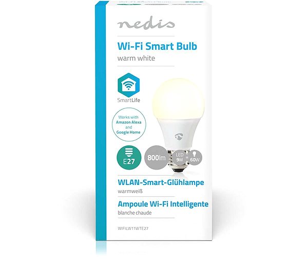 LED izzó NEDIS Wi-Fi okos LED izzó E27 WIFILW11WTE27 Csomagolás/doboz