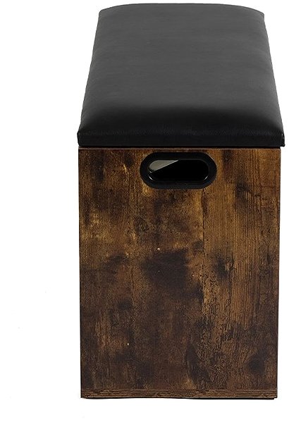 Nejlevnější nábytek Calki Shoe Rack with Seat, Brown/Black Synthetic leather.