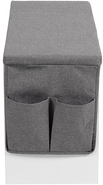 Nejlevnější nábytek Orvi Shoe Rack Bench with Seat, White/Grey Fabric