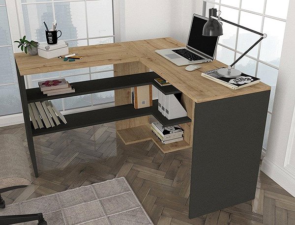 Psací stůl Nejlevnější nábytek - Rohový psací stůl ABSOLUTE, sapphire/antracit ...