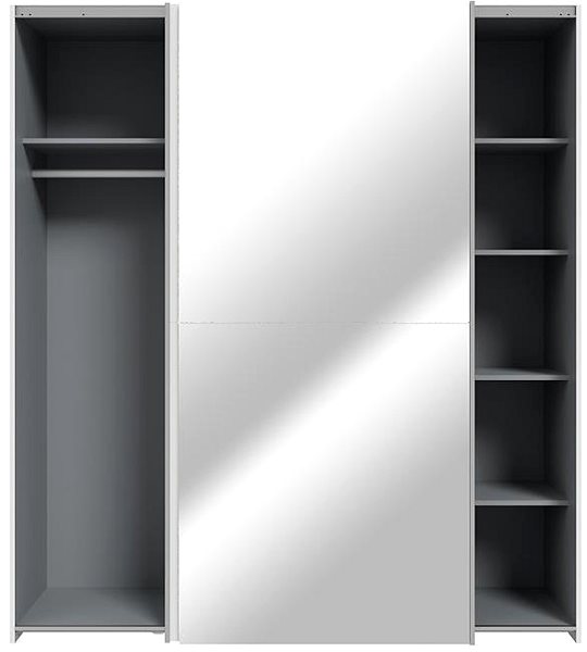 Nejlevnější nábytek Yenge wardrobe with mirror - white.