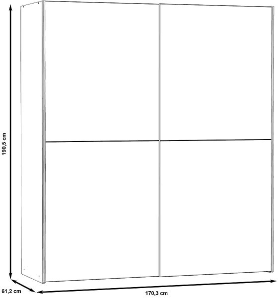 Nejlevnější nábytek Yenge wardrobe with mirror - white.