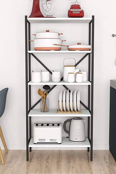 Shelving Unit Cheapest furniture Rosul, metal, black/white ...