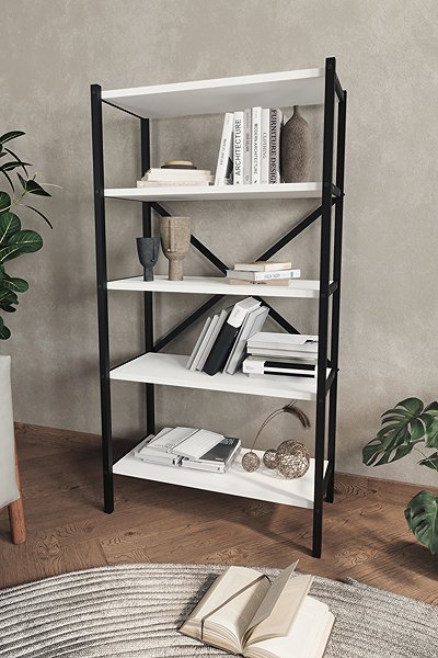 Shelving Unit Cheapest furniture Ivelgar, metal, black/white ...