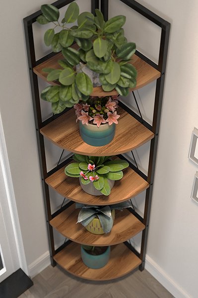 Shelving Unit Cheapest furniture Sarul, metal, corner, black/walnut ...