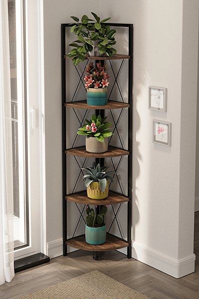 Shelving Unit Cheapest furniture Sarul, metal, corner, black/lydia ...