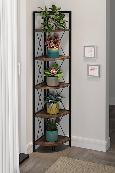 Shelving Unit Cheapest furniture Sarul, metal, corner, black/lydia ...