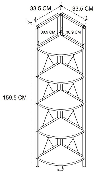 Shelving Unit Cheapest furniture Sarul, metal, corner, black/pine ...