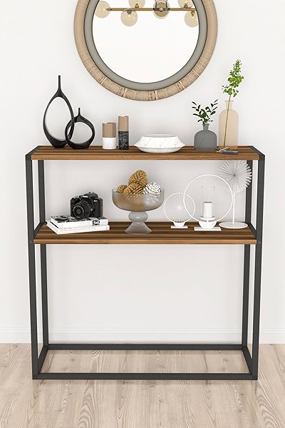 Shelving Unit Cheapest Vallo furniture, metal, black/walnut ...
