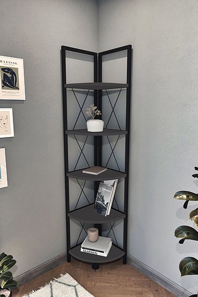 Shelving Unit Cheapest furniture Sarul, metal, corner, black/anthracite ...