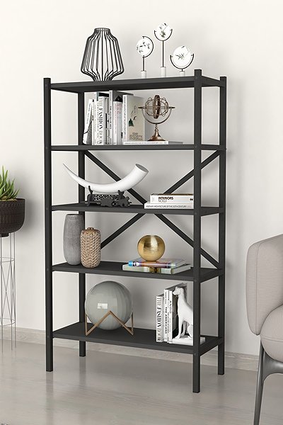 Shelving Unit Cheapest furniture Ivelgar, metal, black/anthracite ...