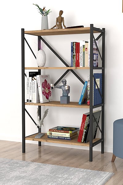 Shelving Unit Cheapest furniture Halros, metal, black/pine ...