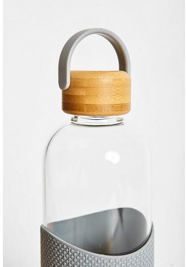 Trinkflasche Neon Kactus Glaswasserflasche 1 l grau ...