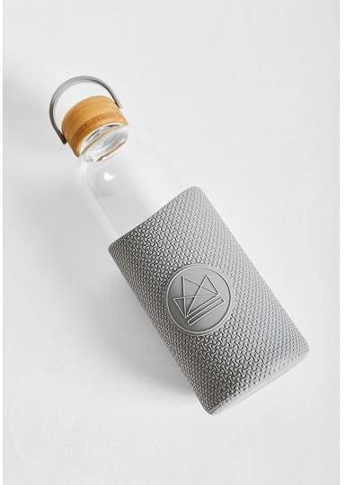 Trinkflasche Neon Kactus Glaswasserflasche 1 l grau ...