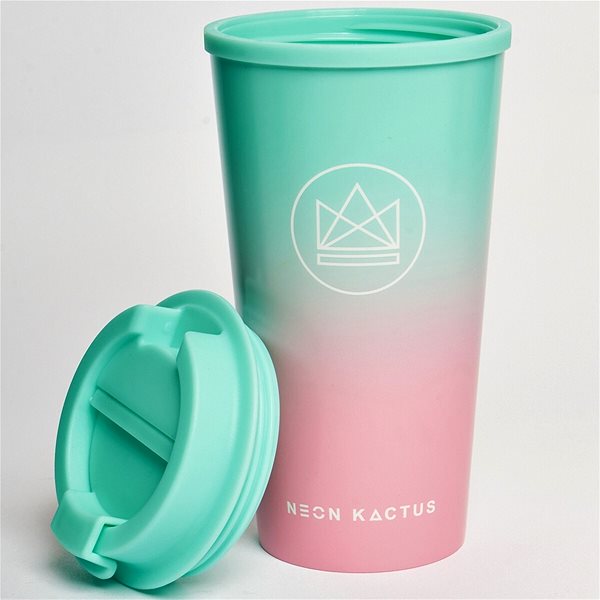 Thermal Mug Neon Kactus Leakproof Thermal Cup 0,45 l turquoise/pink ...