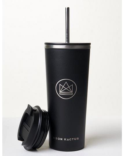 Pohár na nápoje Neon Kactus Dizajnový pohár 710 ml čierny, nehrdzavejúca oceľ ...