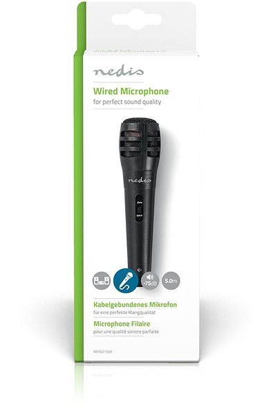 Mikrofón NEDIS MPWD15BK Obal/škatuľka