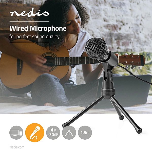 Mikrofon NEDIS MICTJ100BK Jellemzők/technológia