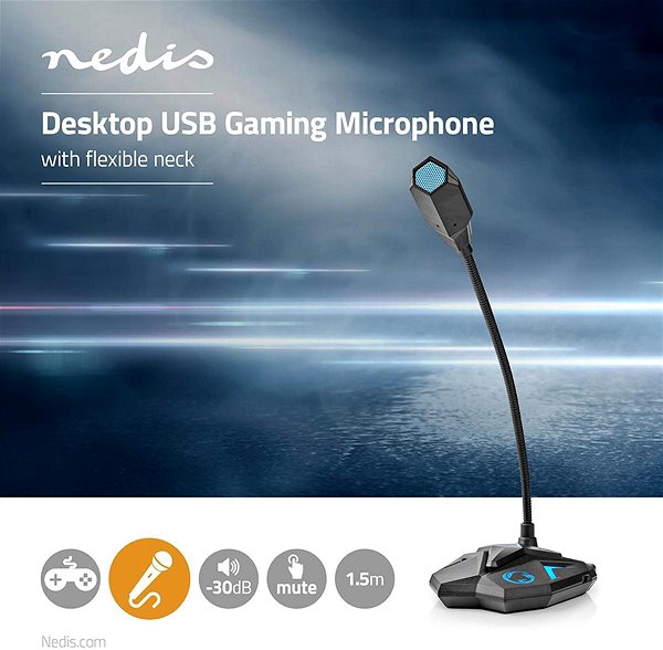 Microphone NEDIS GMICGU100BK Features/technology