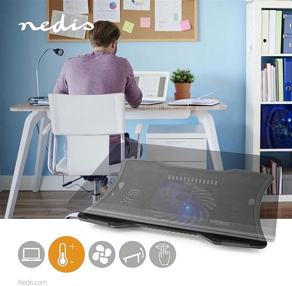Laptop-Kühlpad  NEDIS NBCR101BK schwarz Lifestyle