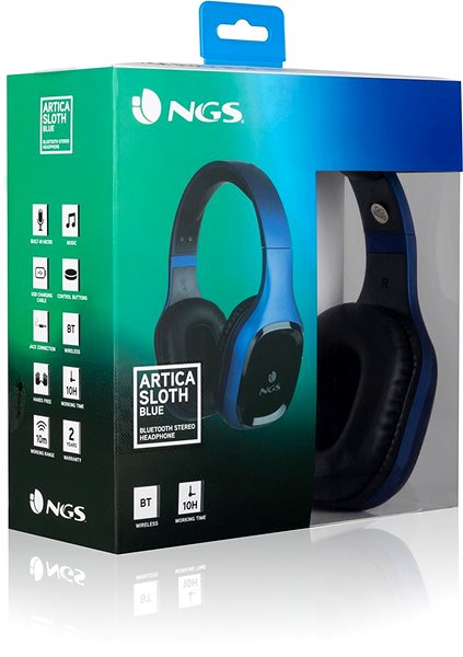 Wireless Headphones NGS Arctica Sloth Blue Packaging/box