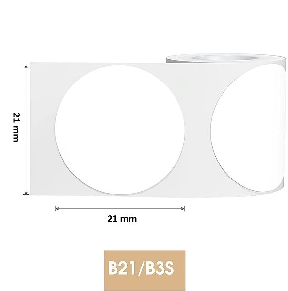 Etiketten Niimbot Etiketten R 21 mm x 21 mm - 300 Stück RoundB für B21 ...