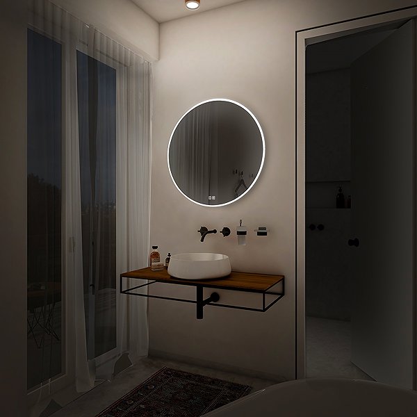 Zrkadlo Nimco LED zrkadlo 60 cm okrúhle – dotykové s nastavením jasu a farby ZP 26000RVX ...