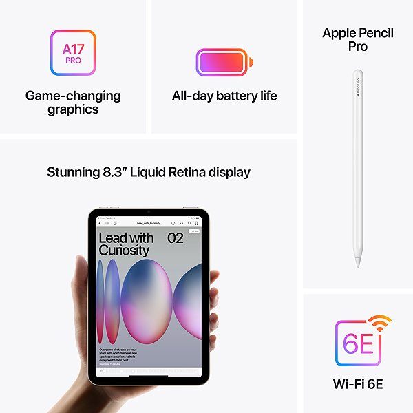Tablet iPad mini WiFi 128GB Star White 2024 ...