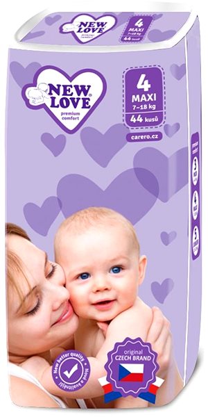 Jednorazové plienky Detské jednorazové plienky New Love Premium comfort 4 Maxi 7 – 18 kg 5× 44 ks ...