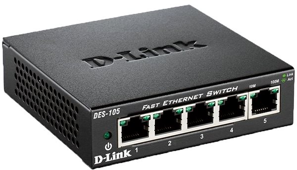 Switch D-Link DES-105 / E Seitlicher Anblick